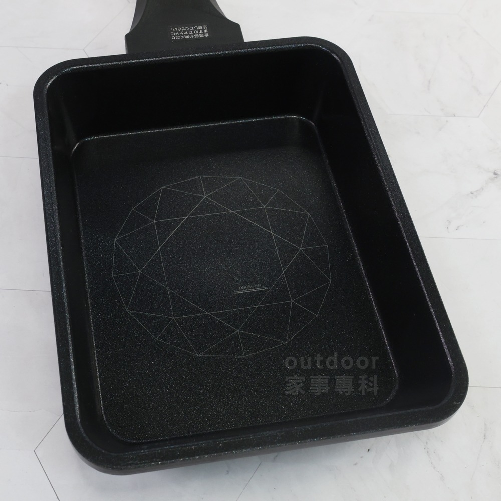 outdoor家事專科 日本和平FREIZ 不沾玉子燒鍋13x18cm 煎蛋鍋 直火/IH爐可用 深褐色 RB-2528-細節圖6