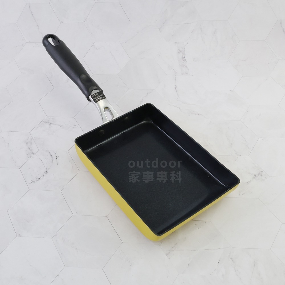 outdoor家事專科 日本和平FREIZ 不沾玉子燒鍋 13x18cm 煎蛋鍋 直火專用 黃色 SRB-1197-細節圖2