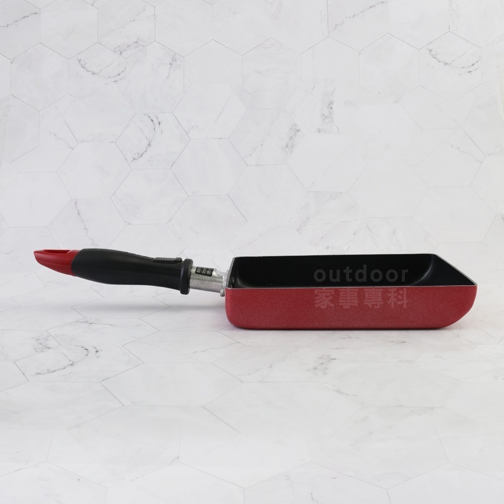 outdoor家事專科 日本和平FREIZ 不沾玉子燒鍋 13x18cm 煎蛋鍋 直火專用 紅色 UR-7818-細節圖4