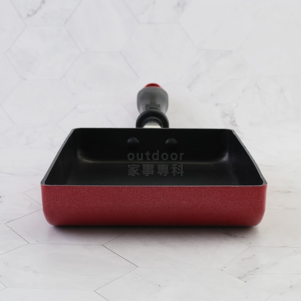 outdoor家事專科 日本和平FREIZ 不沾玉子燒鍋 13x18cm 煎蛋鍋 直火專用 紅色 UR-7818-細節圖5