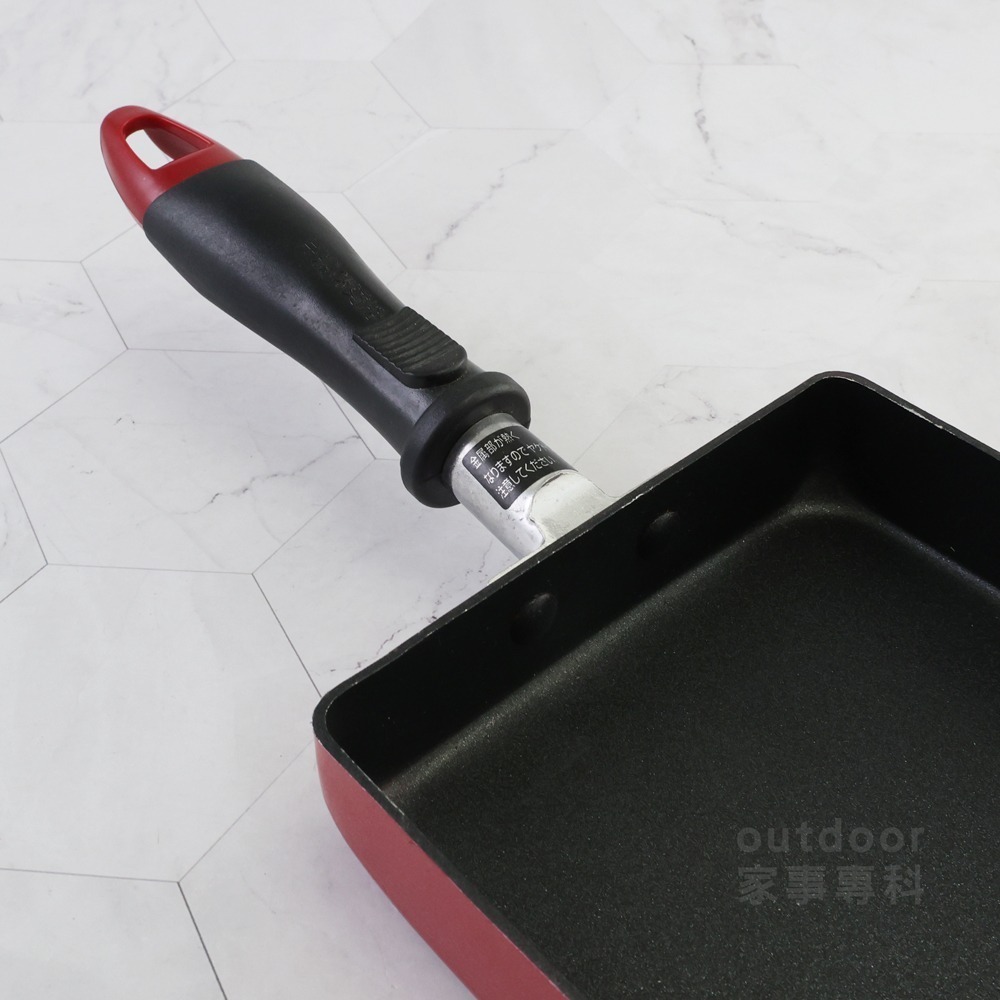 outdoor家事專科 日本和平FREIZ 不沾玉子燒鍋 13x18cm 煎蛋鍋 直火專用 紅色 UR-7818-細節圖9