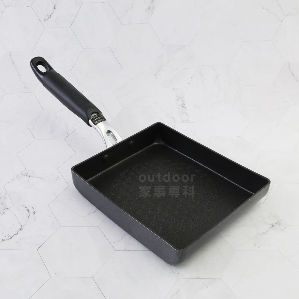 outdoor家事專科 日本和平FREIZ 不沾玉子燒鍋 14x19cm 煎蛋鍋 IH爐可用 銀色 RA-9463-細節圖2