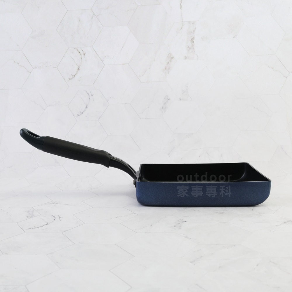 outdoor家事專科 日本和平FREIZ鑽石不沾玉子燒鍋15x18cm IH爐 帝蒙Diamode深藍 DR-5011-細節圖4