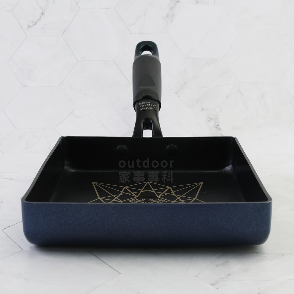 outdoor家事專科 日本和平FREIZ鑽石不沾玉子燒鍋15x18cm IH爐 帝蒙Diamode深藍 DR-5011-細節圖5