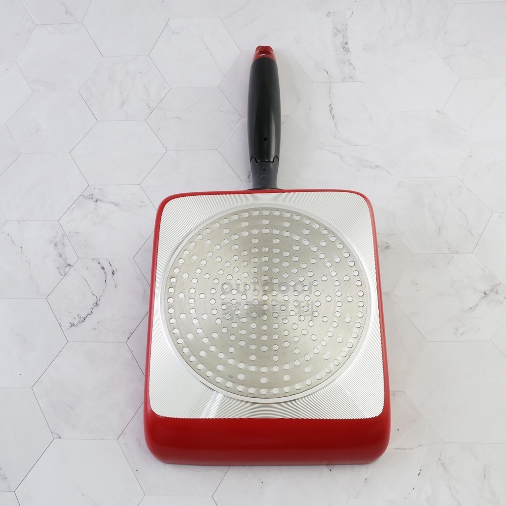 outdoor家事專科 日本和平FREIZ 不沾玉子燒鍋15x18cm 煎蛋鍋 IH爐 紅色 MALUM MR-9124-細節圖3