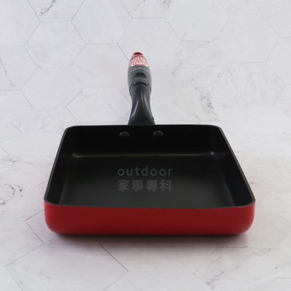 outdoor家事專科 日本和平FREIZ 不沾玉子燒鍋15x18cm 煎蛋鍋 IH爐 紅色 MALUM MR-9124-細節圖5