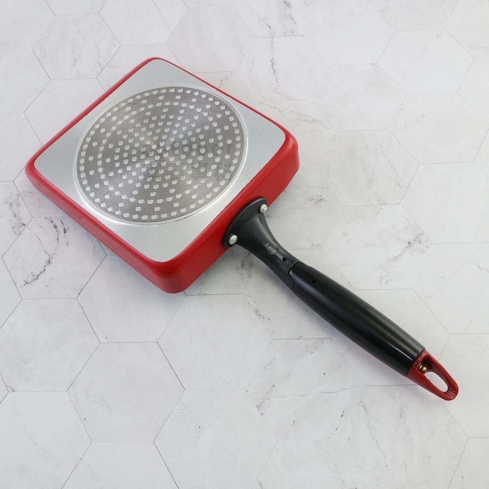 outdoor家事專科 日本和平FREIZ 不沾玉子燒鍋15x18cm 煎蛋鍋 IH爐 紅色 MALUM MR-9124-細節圖6