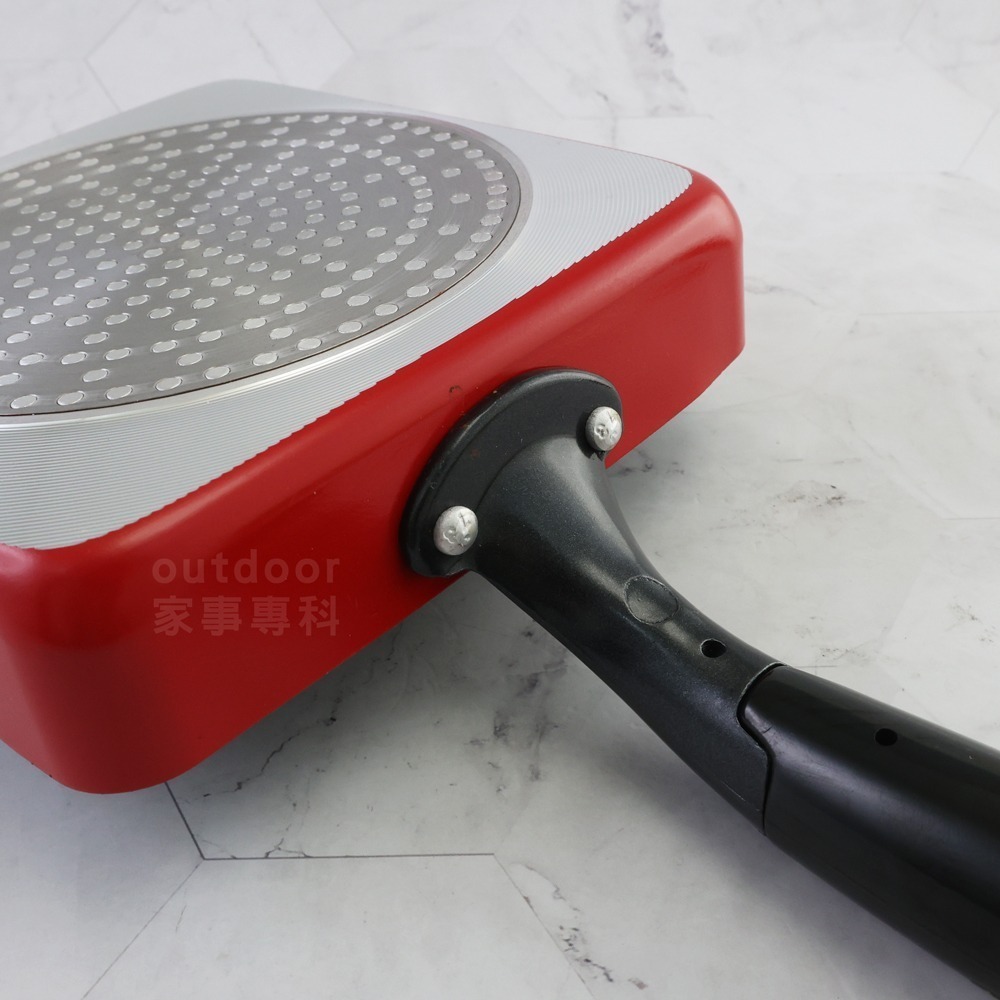 outdoor家事專科 日本和平FREIZ 不沾玉子燒鍋15x18cm 煎蛋鍋 IH爐 紅色 MALUM MR-9124-細節圖7