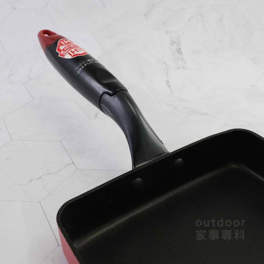 outdoor家事專科 日本和平FREIZ 不沾玉子燒鍋15x18cm 煎蛋鍋 IH爐 紅色 MALUM MR-9124-細節圖8