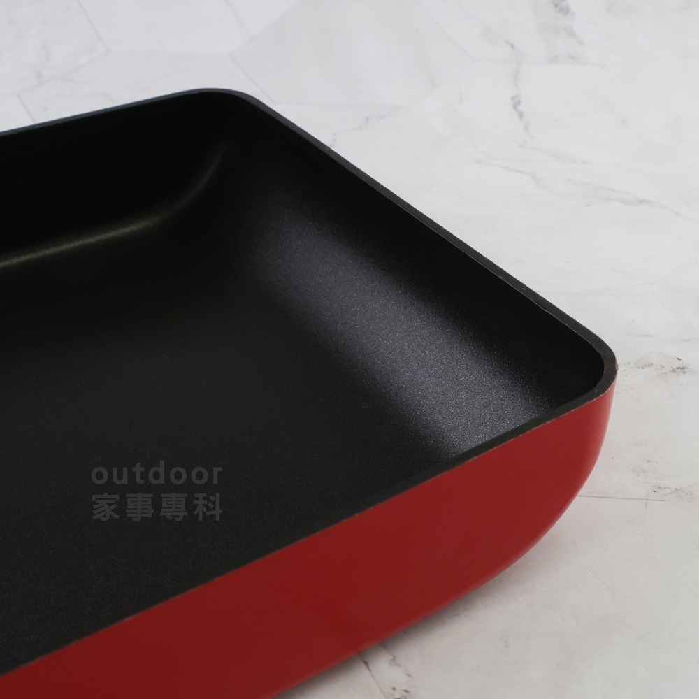 outdoor家事專科 日本和平FREIZ 不沾玉子燒鍋15x18cm 煎蛋鍋 IH爐 紅色 MALUM MR-9124-細節圖10