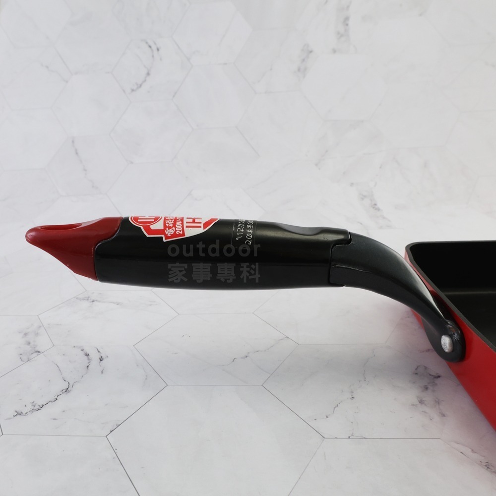 outdoor家事專科 日本和平FREIZ 不沾玉子燒鍋15x18cm 煎蛋鍋 IH爐 紅色 MALUM MR-9124-細節圖11