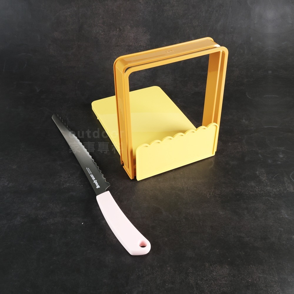 outdoor家事專科 日本製貝印KAI 簡易調整吐司切片器 附鋸齒麵包刀 摺疊式 吐司分片器 長條吐司 AC-0059-細節圖2