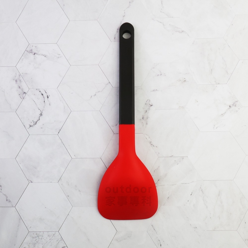 outdoor家事專科 日本marna 耐熱矽膠鍋鏟 煎匙 開罐 多用途廚具 不沾鍋適用 29cm 紅色 K-286-R-細節圖3