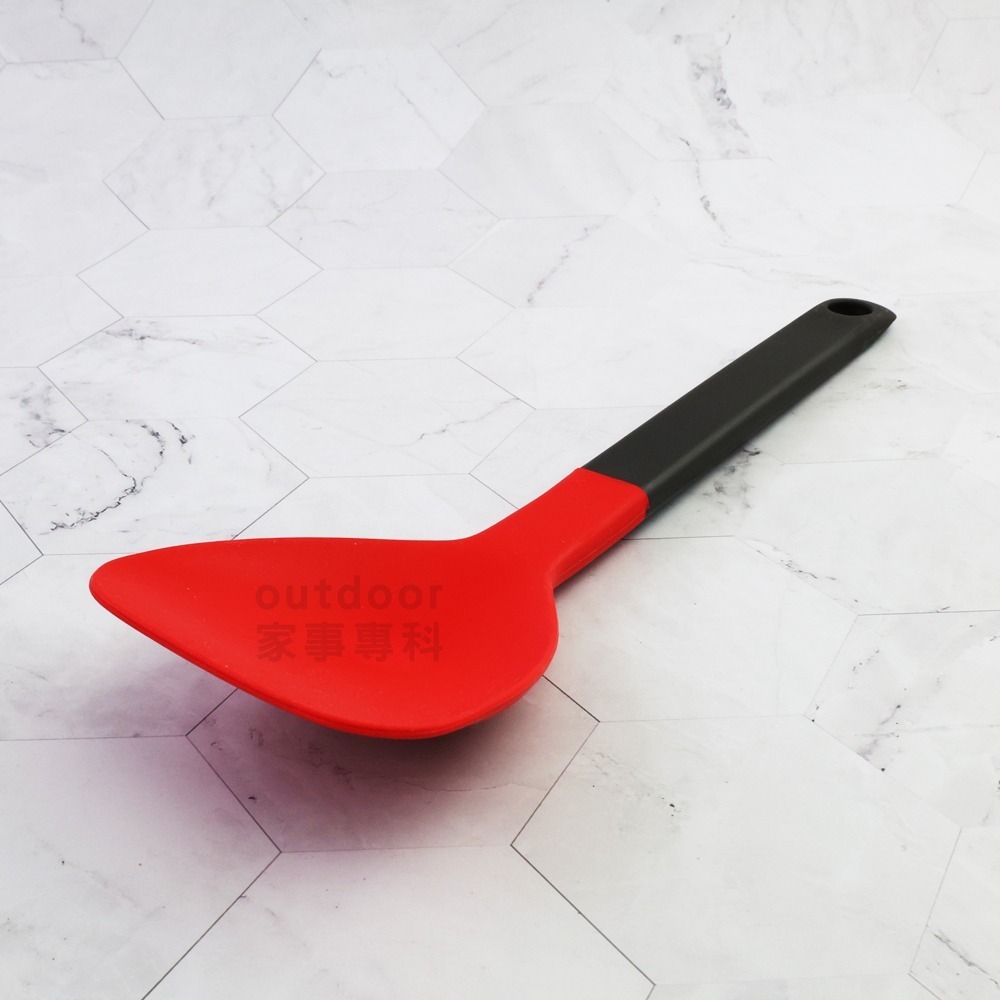 outdoor家事專科 日本marna 耐熱矽膠鍋鏟 煎匙 開罐 多用途廚具 不沾鍋適用 29cm 紅色 K-286-R-細節圖5