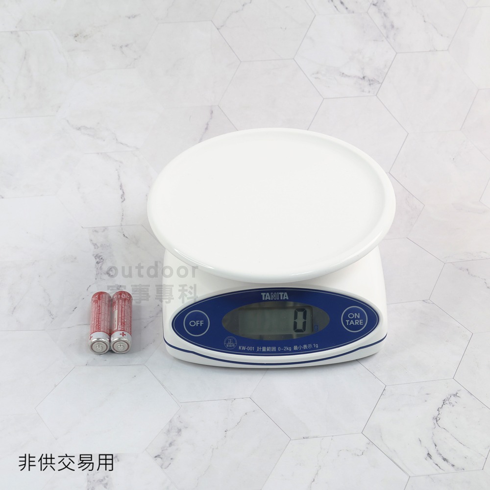 outdoor家事專科 日本製 TANITA 防水電子秤 2kg/1g 廚房秤 烘焙秤 食物秤 料理秤 白色 秤盤可拆-細節圖2