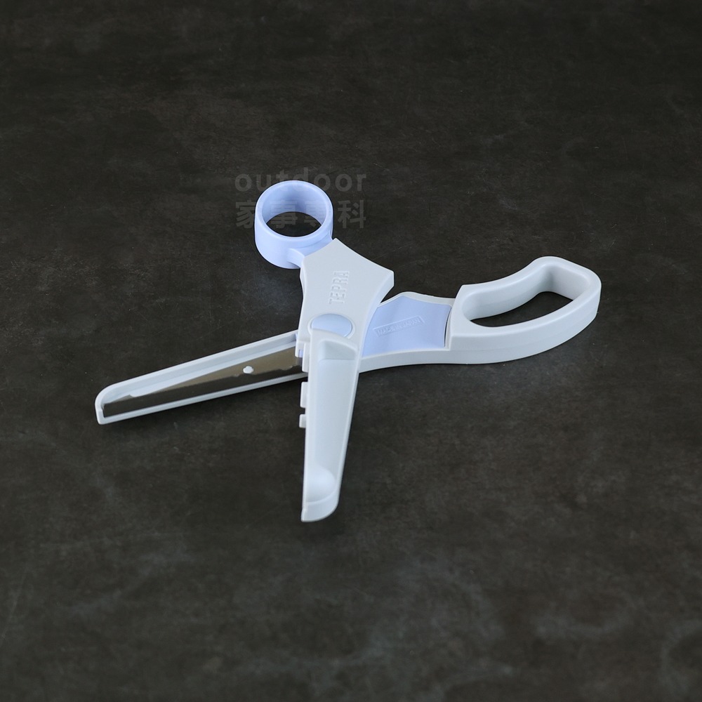 outdoor家事專科 日本製 KING JIM TEPRA 標籤用多功能文具剪刀 圓角剪刀 標籤剪刀 RT-36W-細節圖4