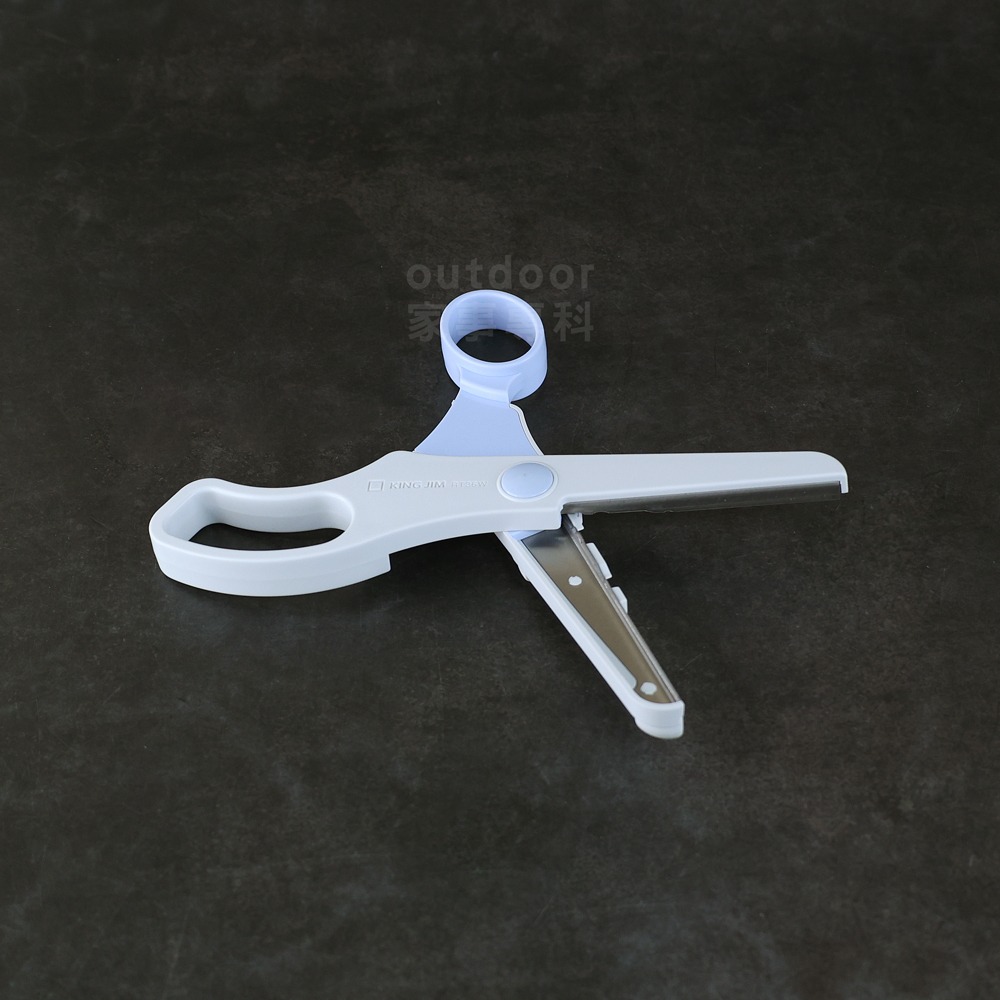 outdoor家事專科 日本製 KING JIM TEPRA 標籤用多功能文具剪刀 圓角剪刀 標籤剪刀 RT-36W-細節圖5