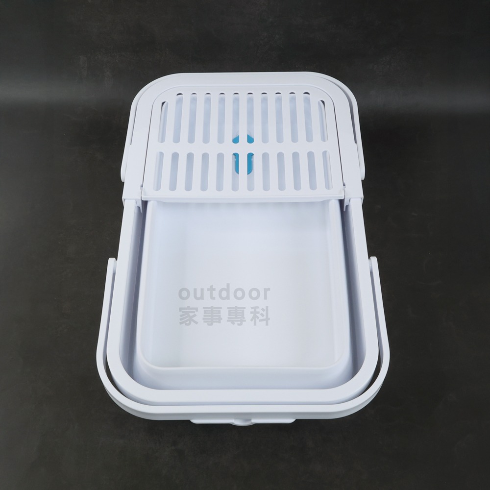outdoor家事專科 日本製 iSETO伊勢藤 15L手提式摺疊洗滌桶 貓咪洗澡盆 附可拆式架版 洗滌盆 洗衣桶 水桶-細節圖3