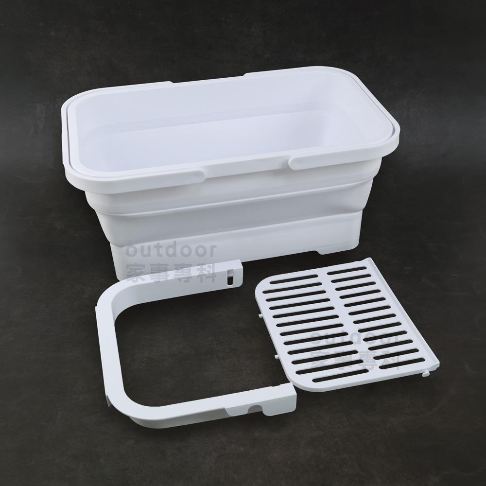 outdoor家事專科 日本製 iSETO伊勢藤 15L手提式摺疊洗滌桶 貓咪洗澡盆 附可拆式架版 洗滌盆 洗衣桶 水桶-細節圖4