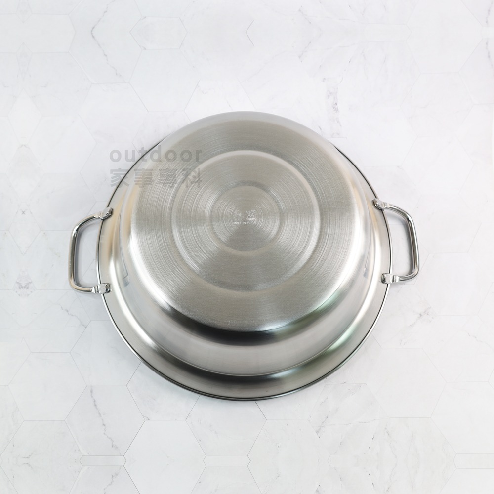 outdoor家事專科 日本製 Yoshikawa吉川 不銹鋼相撲火鍋 附蓋涮涮鍋 28cm 雙耳鍋 美味彩菜 IH爐-細節圖5