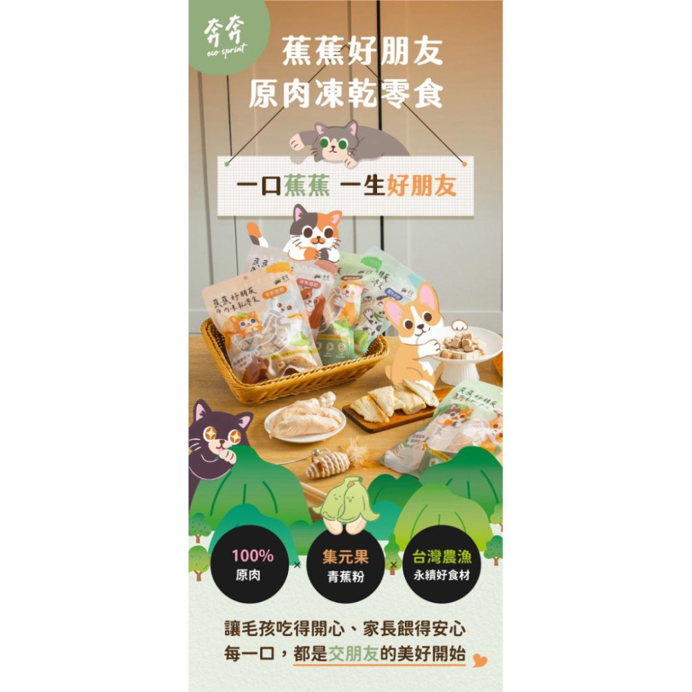 《愛吃鬼阿麥》 Eco Sprint 奔奔 蕉蕉好朋友原肉凍乾零食｜100% 原肉製成、添加青蕉粉護腸道-細節圖8