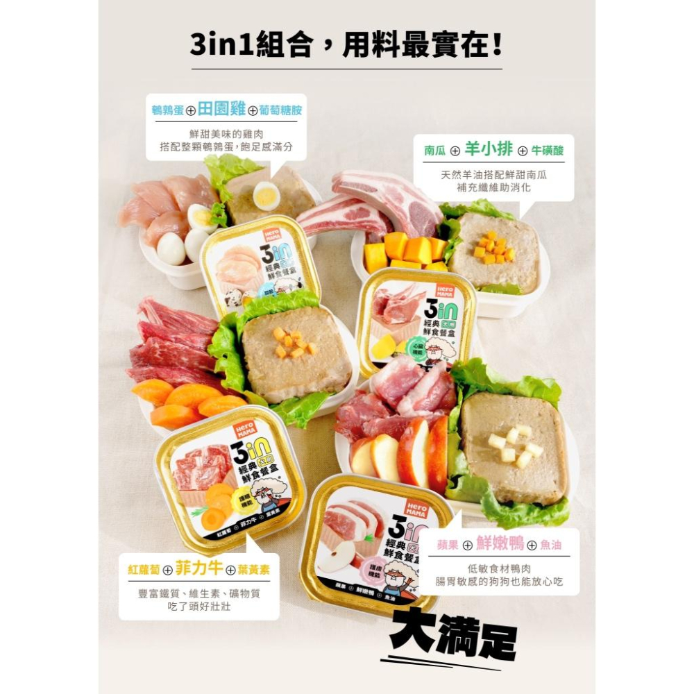 《愛吃鬼阿麥》HeroMama 3in經典鮮食餐盒 狗狗餐盒 狗狗鮮食-細節圖3