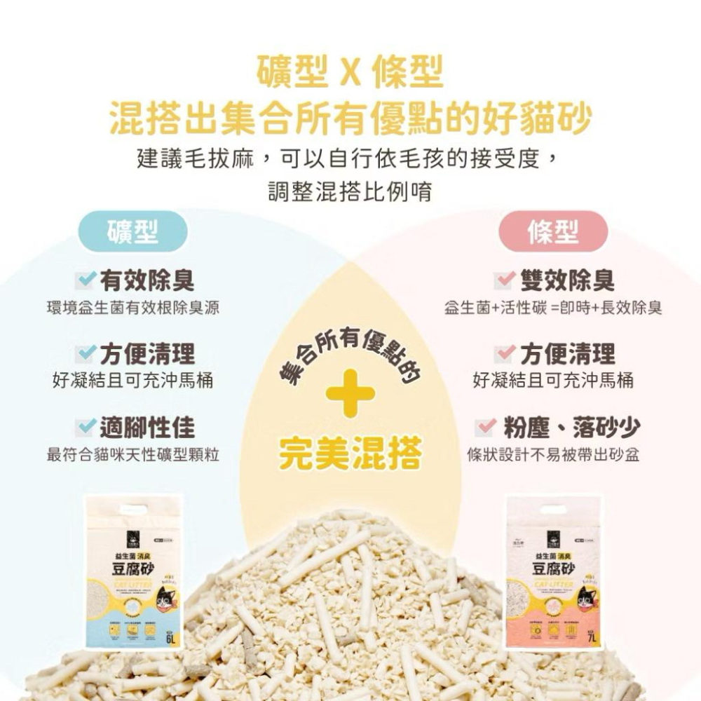 《送肉泥！愛吃鬼阿麥》汪喵星球 益生菌豆腐砂 米粒型/條形/花草味/隱血貓砂/無痕砂2.7公斤/無痕砂2.4kg豆腐砂-細節圖3