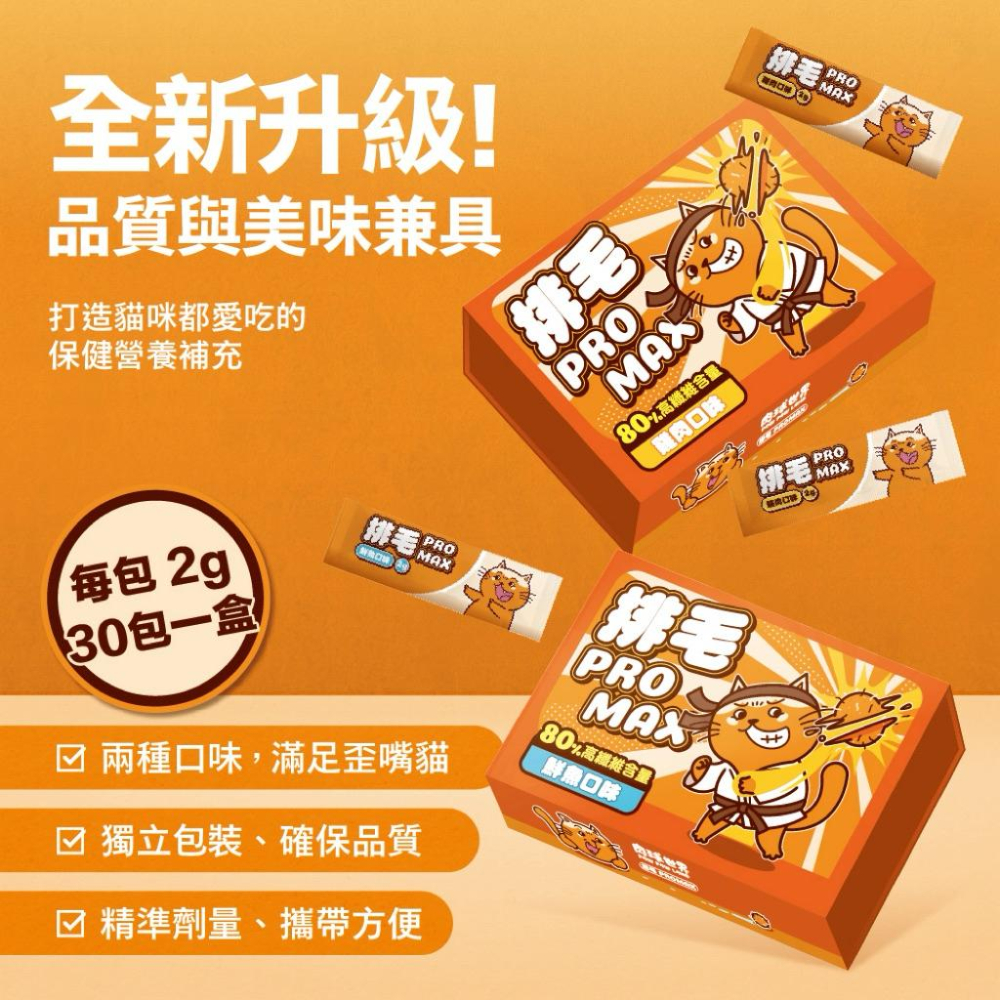 《送大肉包！愛吃鬼阿麥》肉球世界營養粉ProMax&排毛粉ProMax 2g*30入添加後生元超越益生菌特別添加菊苣纖維-細節圖4