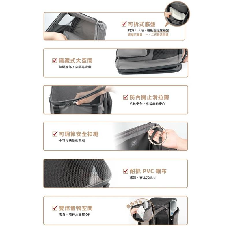 《愛吃鬼阿麥》買就送肉泥！汪喵星球 小方塊 二代 大空間 寵物外出包 寵物背包 寵物背袋 寵物手提包 寵物手提袋-細節圖7