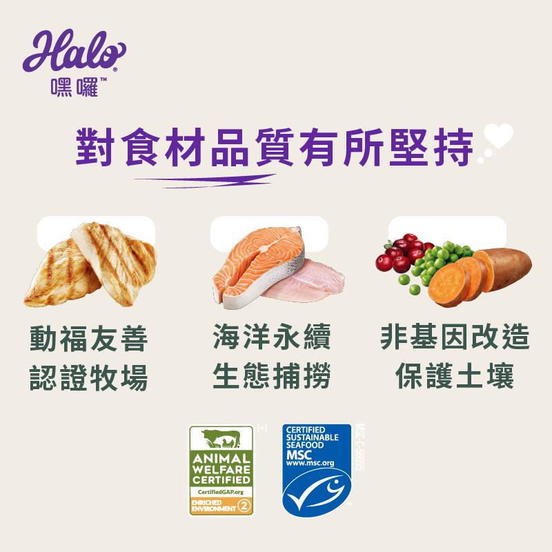 《買就送罐頭！！愛吃鬼阿麥》Halo 嘿嘍 無穀 貓飼料3磅/6磅/10磅 成貓/幼貓 鮭魚/雞肉-細節圖4