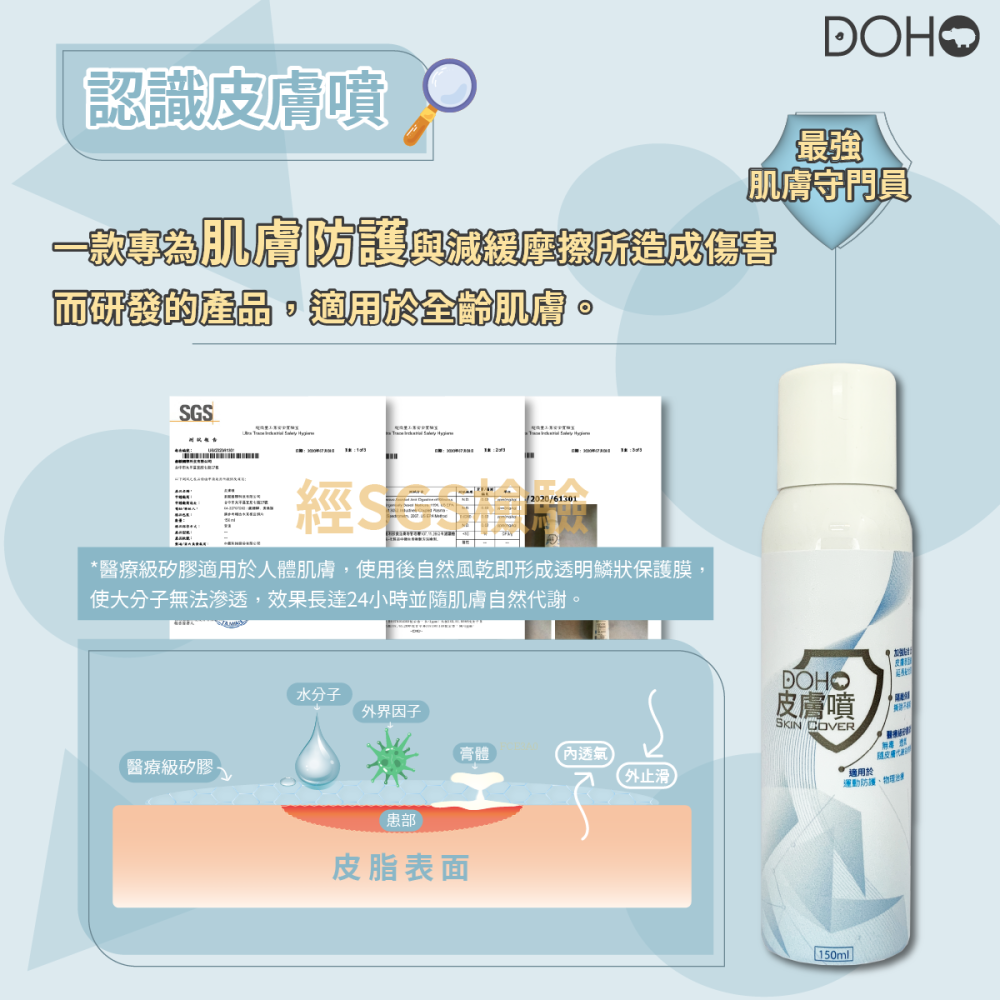 DOHO「皮膚噴」肌內效輔助噴霧 止滑 助黏 防膠 制汗 乾爽-細節圖5