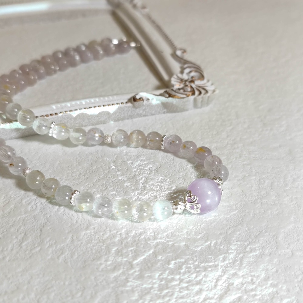 輕寶石手作飾品 紫鋰輝 s925純銀-細節圖3