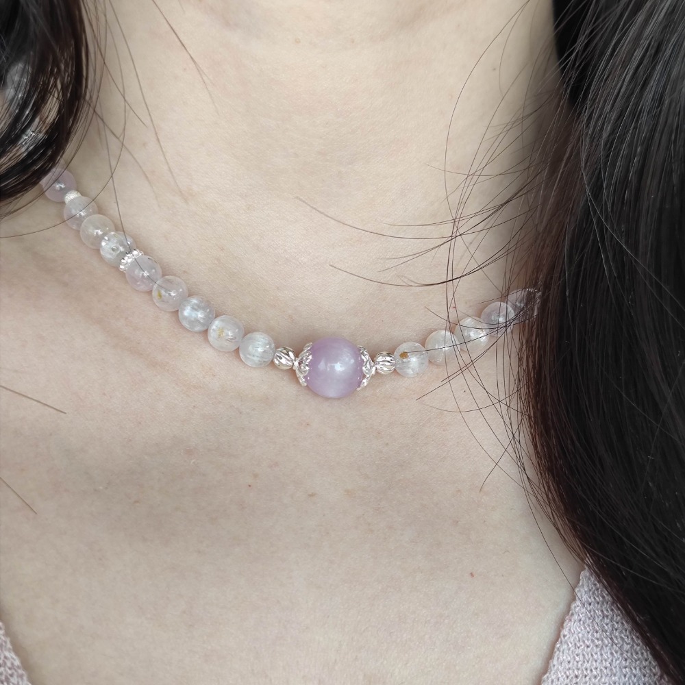 輕寶石手作飾品 紫鋰輝 s925純銀-細節圖4