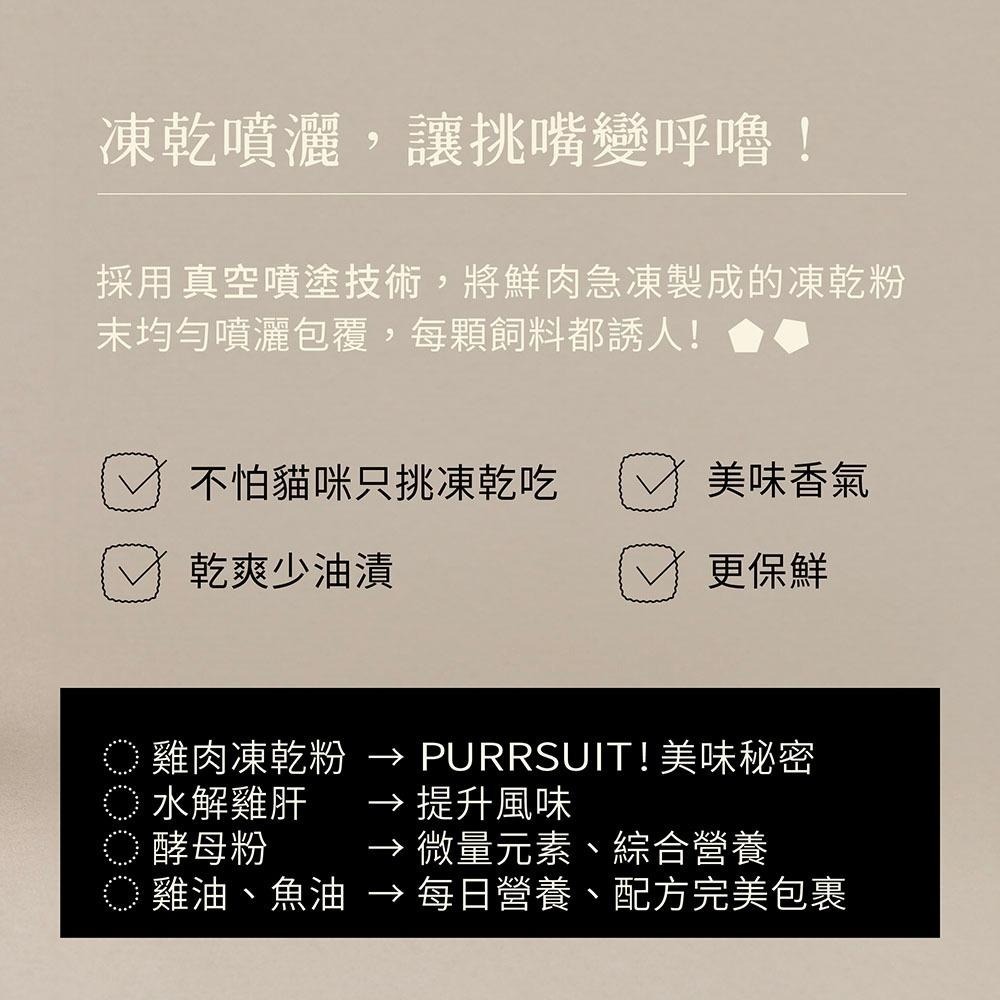 【喵皇奴】PURRSUIT ! 貓咪凍乾飼料｜美味凍乾╳機能保健｜ 50道SGS檢驗｜8mm好入口-細節圖3