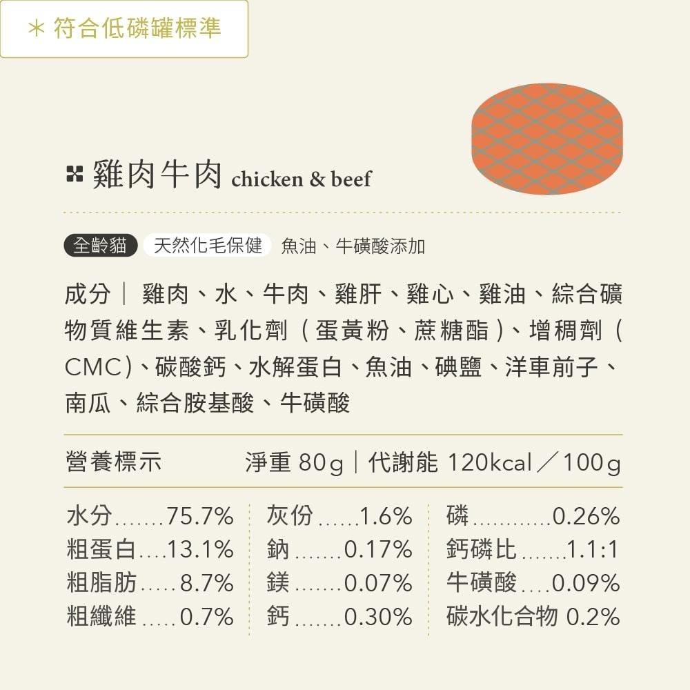 【喵皇奴】貓咪主食罐 80g｜牛肉+雞肉口味｜MIT無榖高含肉量｜泥狀慕絲狀｜全齡貓老貓幼貓成貓罐罐-細節圖9