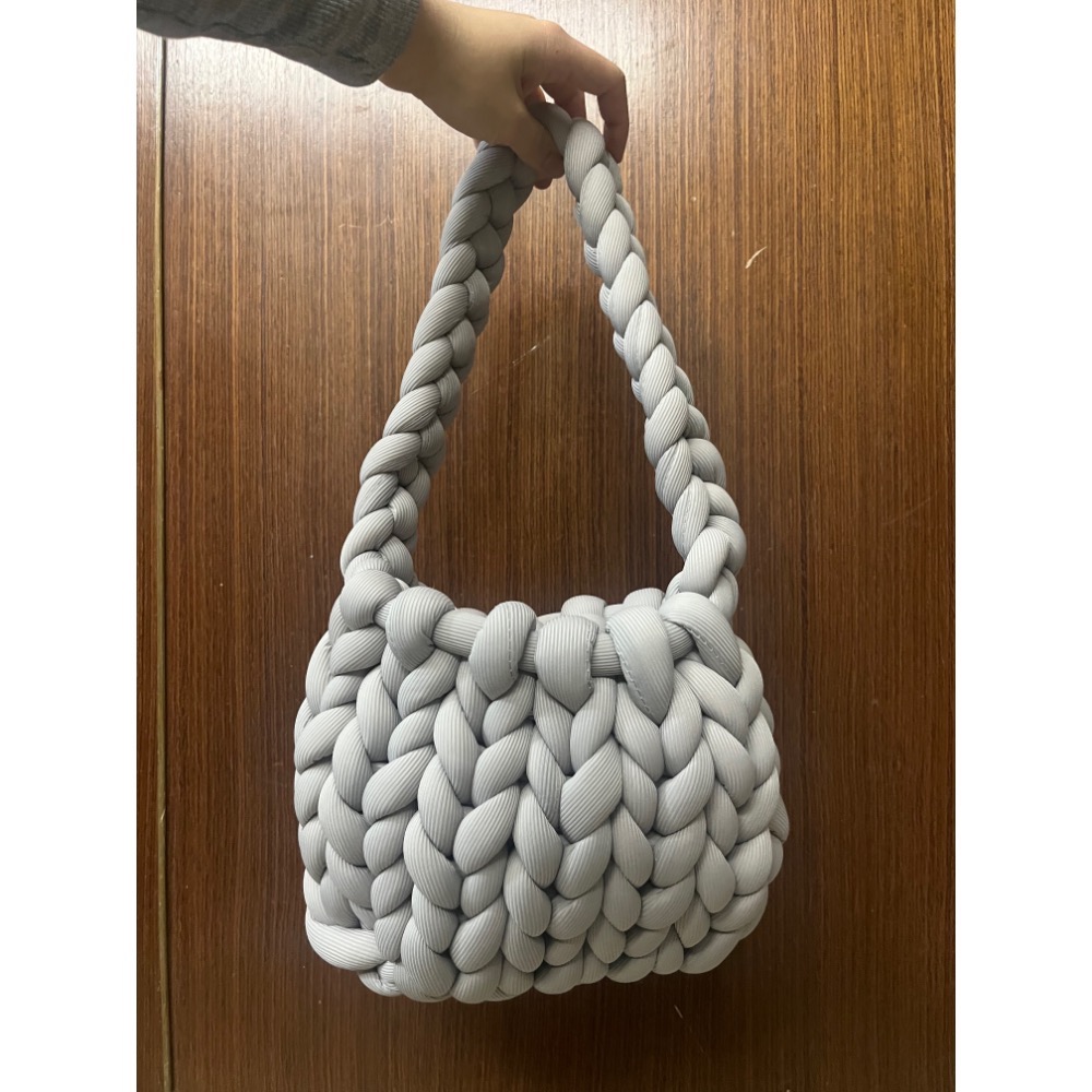 （全新）手工編織冰島雲朵包（灰）-規格圖2