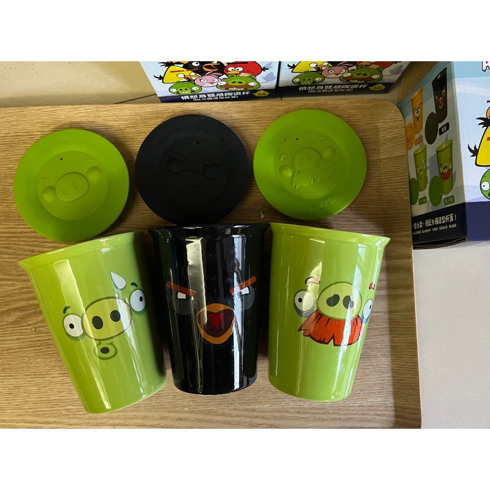 (全新）憤怒鳥雙層陶瓷杯（附立體造型杯蓋）7-11集點聯名-細節圖2