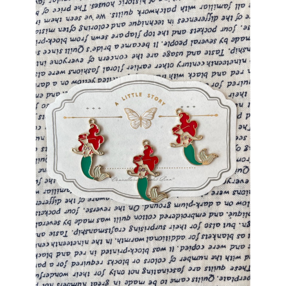 A010-絕版現貨-美人魚彩色滴油吊墜-細節圖2