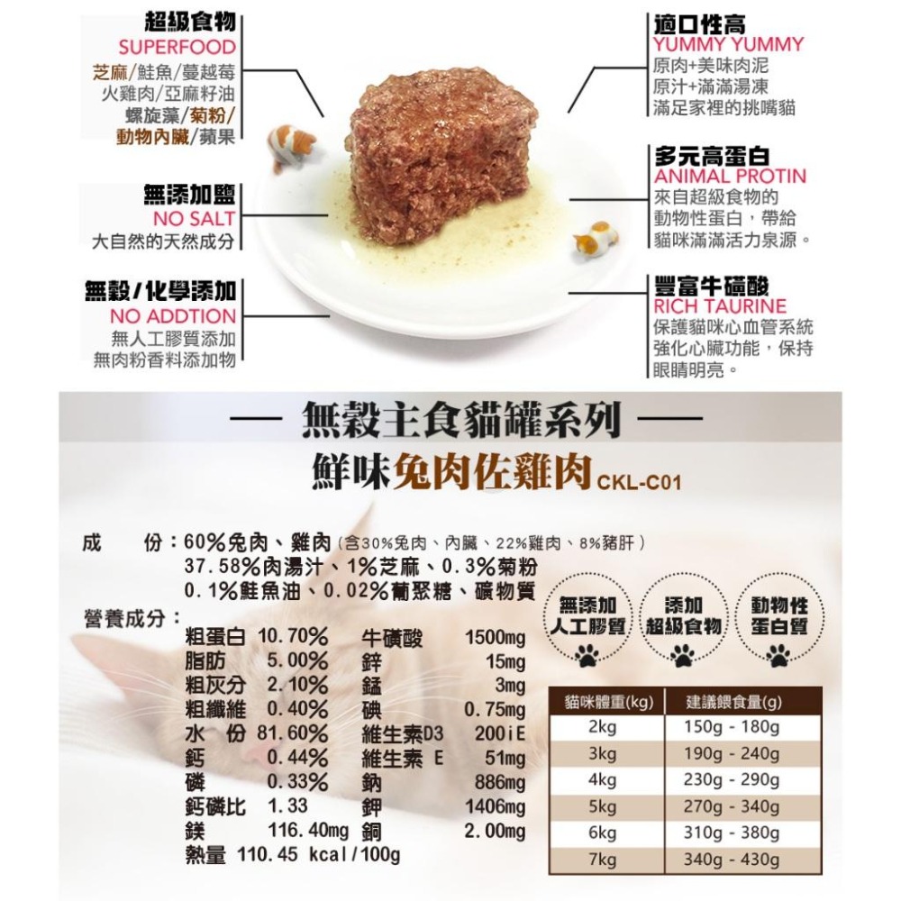 德國罐 可莉司朵 貓咪無穀主食罐200g 主食貓罐 貓罐頭 多種肉源無穀主食貓罐-細節圖2