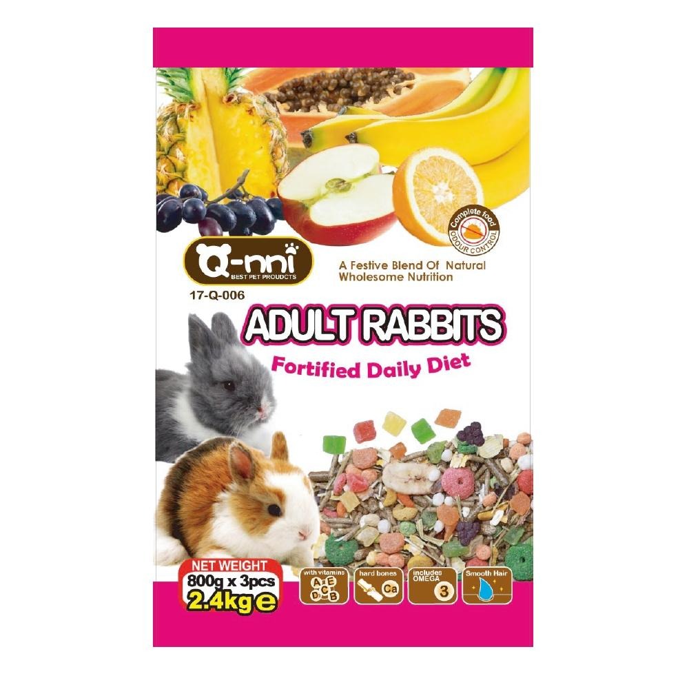 Q-nni 寵物兔水果大餐700g/ 2.4kg 高CP值 寵物兔飼料 兔飼料 兔子大餐 寵物兔水果大餐飼料 兔糧 兔子-細節圖3