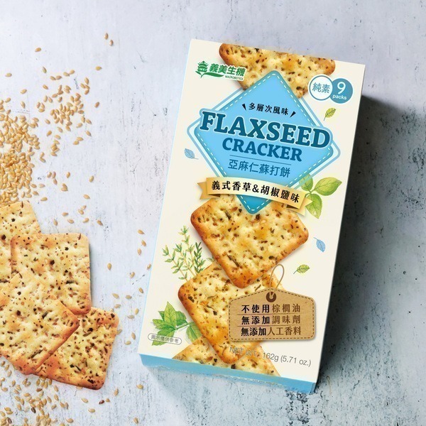 義美生機 蘇打餅系列(薑黃孜然/亞麻仁/台灣紅藜)-規格圖1