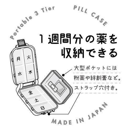 日本製 山田 YAMADA 藥盒 收納盒 日本 小物盒 三層收納 可折疊 收納盒 便攜式 三層藥盒-細節圖5