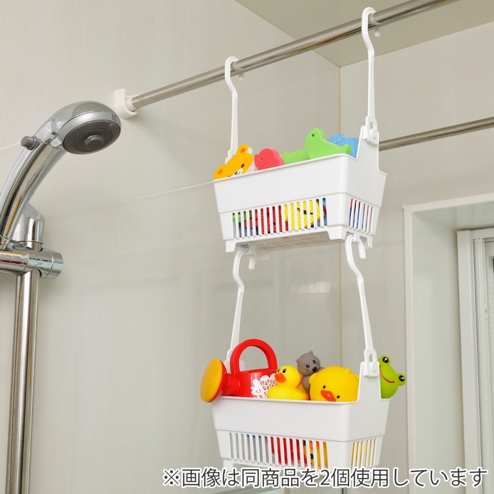 日本製 inomata 浴室懸掛式收納籃 日本 衣夾籃 雜物籃 收納籃 吊籃 可連結 鏤空-細節圖6