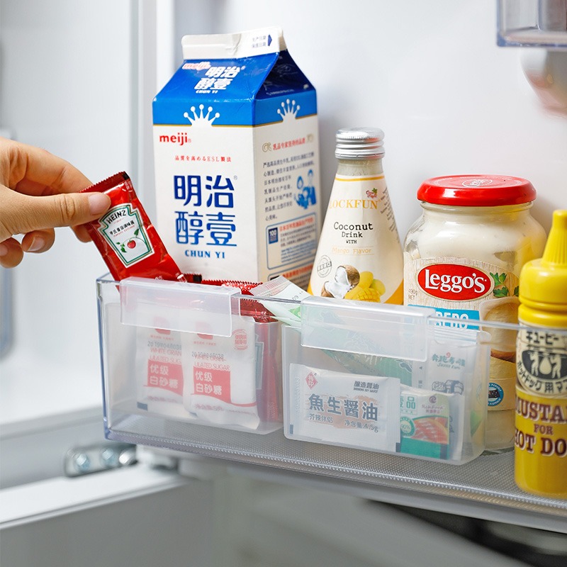 日本製 NAKAYA 冰箱小物置物盒 日本 冰箱收納盒 冷藏庫 小物收納 門邊 調味包收納-細節圖3