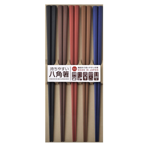日本製 SUNLIFE 5色耐熱八角筷 5雙入 日本 防滑 耐熱 止滑 洗碗機 烘碗機 筷子