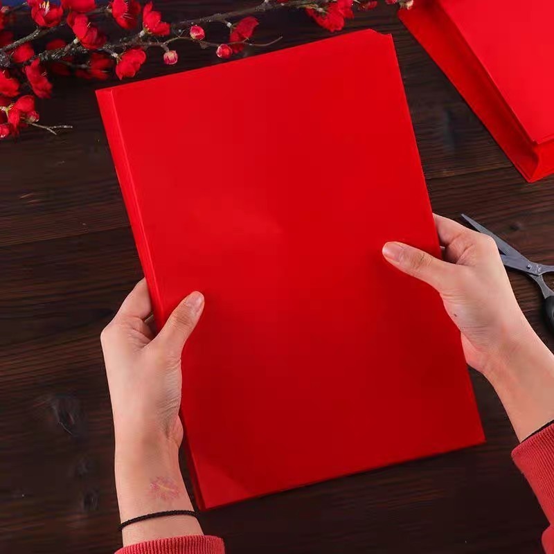 春節大紅色折紙剪紙A4(無背膠)(100張)-規格圖9