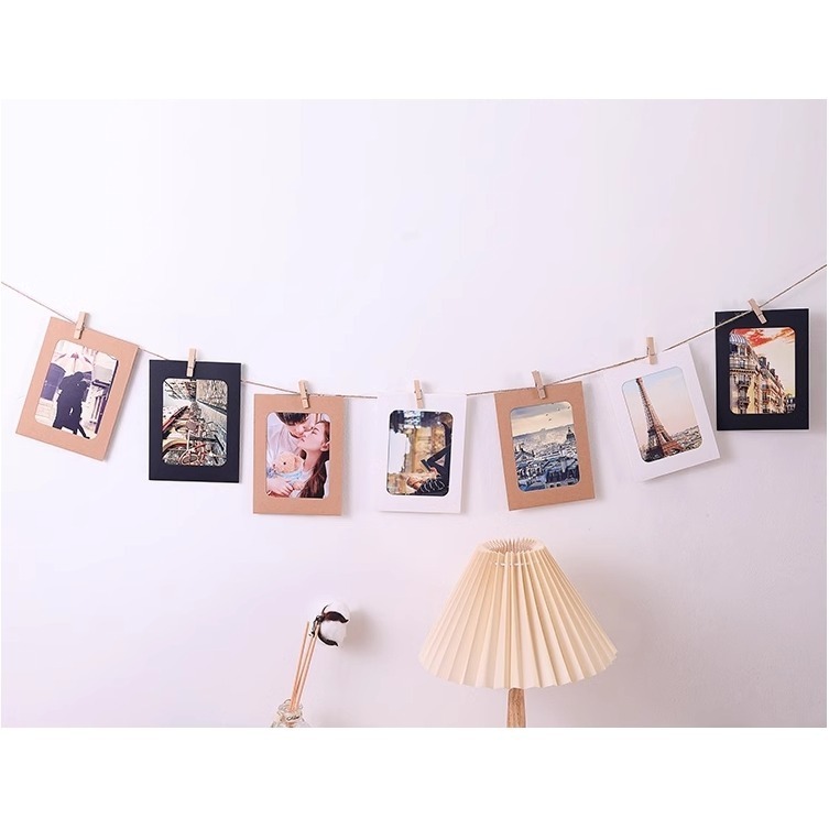 黑白牛皮色佈置紙相框(10個)-細節圖3