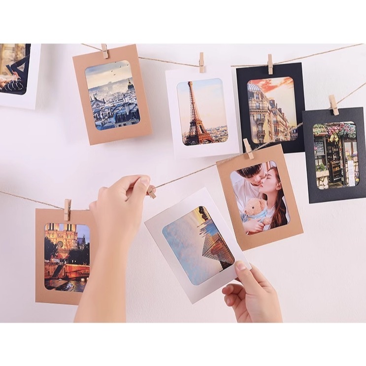 黑白牛皮色佈置紙相框(10個)-規格圖5