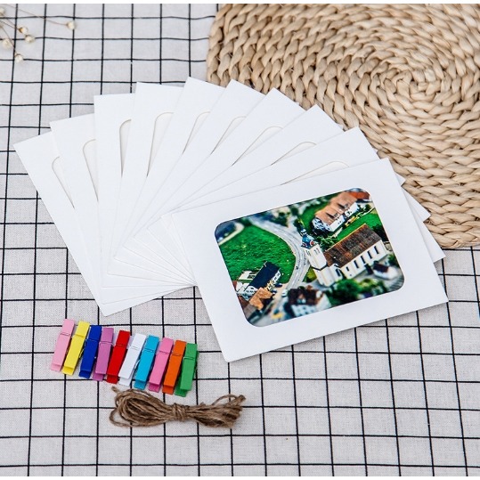 黑白牛皮色佈置紙相框(10個)-規格圖5