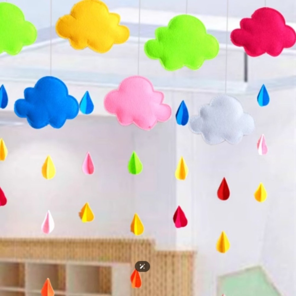 不織布雲朵空中佈置吊飾(10朵)-規格圖4